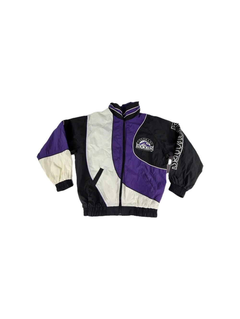 Colorado Rockies VTG 90s Men’s Pro Player Windbreaker Size L Colorblock Full Zip